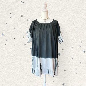 Ellos boho tie dye flowy gauze tunic 1X